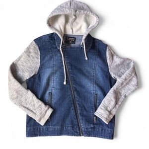 Tinseltown Blue and Gray Hoodie Jacket